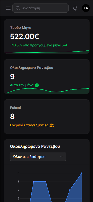 TherapyFlow mobile view